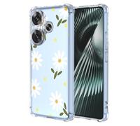 Esong Transparente Funda Para Xiaomi Poco F6 5G/Redmi Turbo3 5G,Carcasa Fina Lindo Estética Margarita Crisantemo estampado floral Para Mujer Y Niñas,Delgada Suave Tpu Silicona Original Bonito Case-01