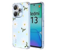 Esong Transparente Funda Para Xiaomi Poco M6 4G/Redmi 13 4G 5G,Carcasa Fina Lindo Estética Margarita Crisantemo estampado floral Para Mujer Y Niñas,Delgada Suave Tpu Silicona Original Bonito Case-01
