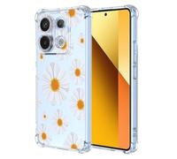 Esong Transparente Funda Para Xiaomi Redmi Note 13 5G,Carcasa Ultrafina Lindo Estética Margarita Crisantemo estampado floral Para Mujer Y Niñas,Delgada Suave Tpu Silicona Original Bonito Case-05