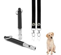 ESONLITOR Silbato de perro para detener ladridos, herramienta de entrenamiento ultrasónico de paso ajustable, control silencioso de ladridos para perros, 2 correas de cordón gratis con paquete de 2