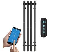 ESOP Radiador Toallero Eléctrico Baño Negro 100 W | 950x257 mm WiFi Inteligente de Temperatura Constante Toallero Calentado para Baño, con 8 Ganchos