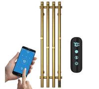 ESOP Radiador Toallero Eléctrico Baño Oro Cepillado 100 W | 950x257 mm WiFi Inteligente de Temperatura Constante Toallero Calentado para Baño, con 8 Ganchos
