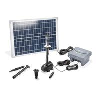 esotec 25/700 LED bomba solar de estanque bomba de estanque con filtro bomba de riego exterior 700 l/h, batería LiFePo4, módulo solar 25 W, fuente solar, juego de agua, bomba de agua