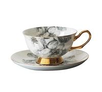 ESOUY Taza de Cerámica Pintura de Tinta Combinación de Taza de Café y Platillo de Porcelana China de Lujo Chino y Europa Occidental Taza de té de la tarde de gama alta britann