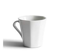 ESOUY Taza de cerámica Taza de café Taza de café retro mediana de cerámica octogonal única de 9,5 oz para bebidas calientes - Cappuccino, Taza de té con leche (Color: Blanco)