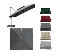 ESOYAWE 3x3m 2.5x2.5m Toldo De Recambio para Sombrilla Voladizo Grandes Cuadrada, Cubierta De Repuesto Top Transpirable Protección UV30+ Impermeable, Jardín Patio Playa Parasol Canopy(Gray,3x3m)