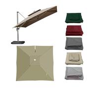 ESOYAWE 3x3m 2.5x2.5m Toldo De Recambio para Sombrilla Voladizo Grandes Cuadrada, Cubierta De Repuesto Top Transpirable Protección UV30+ Impermeable, Jardín Patio Playa Parasol Canopy(Khaki,2.5x2.5m)