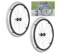 ESOYAWE Conjunto De 2 Recambio De Ruedas para Sillas De Ruedas 24 Pulgadas, Prueba De Pinchazos Rueda Trasera De Silla De Ruedas Manual No Neumática, Antideslizante Ruedas para Sillas De Ruedas (Colo