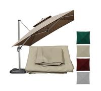 ESOYAWE Cuadrada Toldo De Recambio para Sombrilla Patio 3x3m 2.5x2.5m Impermeable UV30+ Doble Capa Top Cubierta De Recambio, 8 Varillas, Ventilación, para Sombrilla Jardín Mercado Playa(Khaki,3x3m)