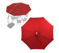 ESOYAWE Cubierta De Toldo De Repuesto para Sombrilla Terraza Exterior Grandes 4m 3m 3.5m 2.7m 2m, Paño De Repuesto para Paraguas, 6/8 Varillas, Impermeable Tela Parasol Voladizo Jardín(Red,8ribs/2m)