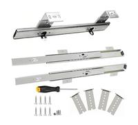 ESOYAWE Guías para Cajones 30 35 40cm Acero Rieles Telescopicos para Bandeja De Teclado Ajustable Debajo del Escritorio,2 Piezas Carga 60 Kg,Corredera De Muebles Mesas Guia Extensible Estantes(30cm)