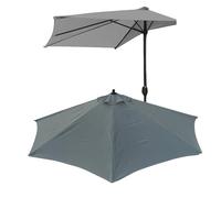 ESOYAWE Portátil Tela De Repuesto para Sombrilla Semicircular 270cm, 5 Varillas, Cubierta De Toldo De Repuesto Protección UV Impermeable Impermeable para Jardín Patio Terraza Balcón(Gray)