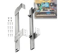 ESOYAWE Rieles Telescopicos para Cajones, 1 Par 30 35 40cm Guías Correderas A Bola para Cajón/Estante/Bandejas Porta-teclados, Guia Extensible Bajo Mesa, con Soporte De Montaje Altura Ajustable(30cm)