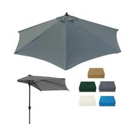 ESOYAWE Tela De Paraguas 270cm Cubierta De Repuesto para Sombrilla De Pared De Jardín 5 Varillas, UV 30+ Impermeable Toldo De Recambio para Parasol De Pared De Exterior Balcón Patio Bar(Gray)