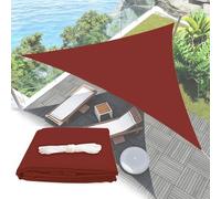 ESOYAWE Toldo Vela Triangular 3x3x3m 4x4x4m Impermeable Exterior Terraza Playa Jardín, Velas De Sombra Protección UV, Anti-Âge, Durable, Malla Sombreadora para para Plantas Y Flores(Dark Red,5x5x7m)