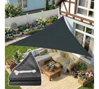 ESOYAWE Toldo Vela Triángulo Impermeable Velas De Sombra para Patio, Toldos Exterior 98% Protección UV Lona Sombra con Anillo En D Y Cuerdas De Sujeción, para Jardín Balcón Camping(Darkgray,3x3x4.3m)