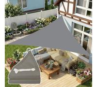 ESOYAWE Toldo Vela Triángulo Impermeable Velas De Sombra para Patio, Toldos Exterior 98% Protección UV Lona Sombra con Anillo En D Y Cuerdas De Sujeción, para Jardín Balcón Camping(Gray,4x4x5.7m)