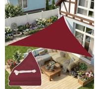 ESOYAWE Toldo Vela Triángulo Impermeable Velas De Sombra para Patio, Toldos Exterior 98% Protección UV Lona Sombra con Anillo En D Y Cuerdas De Sujeción, para Jardín Balcón Camping(Dark Red,4x4x4m)