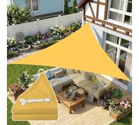 ESOYAWE Toldo Vela Triángulo Impermeable Velas De Sombra para Patio, Toldos Exterior 98% Protección UV Lona Sombra con Anillo En D Y Cuerdas De Sujeción, para Jardín Balcón Camping(Yellow,3x4x5m)