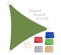 ESOYAWE Toldos Exterior Velas De Sombra Impermeable, 3x3x3 4x4x4m Toldo Vela Triángulo, Malla De Sombra con Anillo En D, Tela Poliéster Transpirable Protección UV para Terraza Jardín(Green,5x5x7m)