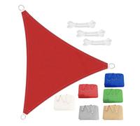 ESOYAWE Toldos Exterior Velas De Sombra Impermeable, 3x3x3 4x4x4m Toldo Vela Triángulo, Malla De Sombra con Anillo En D, Tela Poliéster Transpirable Protección UV para Terraza Jardín(Red,3x3x3m)