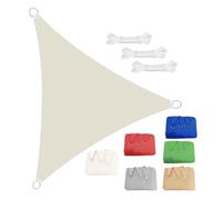 ESOYAWE Toldos Exterior Velas De Sombra Impermeable, 3x3x3 4x4x4m Toldo Vela Triángulo, Malla De Sombra con Anillo En D, Tela Poliéster Transpirable Protección UV para Terraza Jardín(Beige,2x2x2m)