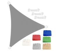 ESOYAWE Toldos Exterior Velas De Sombra Impermeable, 3x3x3 4x4x4m Toldo Vela Triángulo, Malla De Sombra con Anillo En D, Tela Poliéster Transpirable Protección UV para Terraza Jardín(Gray,2x2x2m)