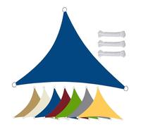ESOYAWE Vela De Sombra Triangular Impermeable 2x2x2 5x5x7m Toldo Pergolas Jardin Exterior,95% Protección UV Tela Lona De Sombreo,Incluye Ojales Y Cuerda, Toldo Balcon Playa Terraza(Blue,4 x 4 x 4 m)