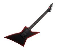 ESP LTD EXL-7 Baritone Black Metal Black Red Burst Satin