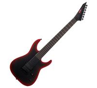 ESP LTD M-7 Baritone Black Metal II Black Red Burst Satin