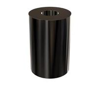 Espaciador de aluminio negro de 1 pulgada de diámetro exterior x 1/2 pulgada de diámetro interior, espaciador redondo, se adapta a tornillos de 1/2 pulgada o M12 por Metal Spacers Online (1-1/2