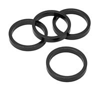 Espaciador de auriculares de bicicleta aleación de aluminio tenedor delantero tallo lavadora ligero duradero para bicicleta montaña 28.6mm tubo 4 unids (negro)