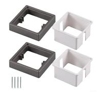 Espaciador de enchufe, elevador de caja de conexiones tipo 86, 2 anillos de reparación ocultos cuadrados grises, junta de caja sin fondo para instalación de interruptor de panel eléctrico (30 mm)