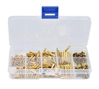 Espaciador de Latón M2 320 Piezas, Juego de Separadores Hexagonales Macho Hembra con Tornillos y Tuercas, Material Latón, para Ensamblajes Electrónicos y Mecánicos