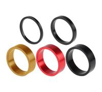 Espaciador de vástago de auriculares de aleación de aluminio CNC de 3/5/10 mm para horquilla delantera de 28.6 mm, tapa ligera para arandela de bicicleta para actualización de ciclismo (rojo 10 mm)