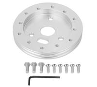 Espaciador de volante de aluminio de billete universal de 0,5 pulgadas, adaptador de buje de 6 orificios para Grant, y Nardi, mecanizado por CNC con un diámetro exterior de (Plata)
