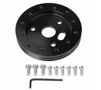 Espaciador de volante de aluminio de billete universal de 0,5 pulgadas, adaptador de buje de 6 orificios para Grant, y Nardi, mecanizado por CNC con un diámetro exterior de (Negra)