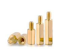 Espaciador hexagonal de latón con rosca hembra, Separador macho hembra hexagonal de latón, espaciador de PCB con rosca métrica M2 M2.5 M3 M4 M5 2-80mm(21mm 20pcs,M2 (Thread 4mm))