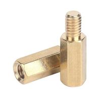Espaciador hexagonal de latón, Longitud femenina-varón de cobre amarillo de cobre amarillo de los espaciadores 3-20m m del separador del PWB(M2 x 12mm (50pcs))