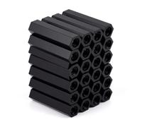 Espaciador hexagonal de nailon, Espaciador de cabeza plana hexagonal nailon negro, M5, varios tamaños, 20 Uds. for montaje en Panel Diy(M5x20mm)