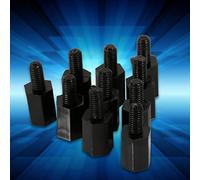 Espaciador Macho Hembra M3, Paquete de 100 Separadores Hexagonales de Nailon Negro, Kit Surtido de 8mm+6mm