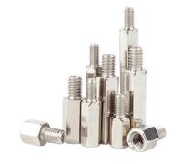 Espaciador roscado de un solo extremo negro, separador hexagonal niquelado, placa base PCB, tornillo columna soporte hierro pilar(Nickel plating,5MM (30PCS)_M3 (THREAD 5MM))