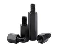 Espaciador roscado de un solo extremo negro, separador hexagonal niquelado, placa base PCB, tornillo columna soporte hierro pilar(Black,7MM (30PCS)_M3 (THREAD 6MM))