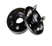 Espaciador Rueda Coche Para Ford Para Aspire 2015 15/20mm Junta Espaciadora Rueda Coche 4x108 CB 63,4mm Con 12X1,5 Pernos Brida Ensanchada Neumático(20mm Black 2PC)