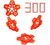 Espaciadores de azulejos, 300 piezas reutilizables en forma de U, cuñas de plástico 5 en 1 para huecos de lechada de 1 mm, 1,5 mm, 2 mm, 2,5 mm, 3 mm, con codificación digital para azulejos de suelo y