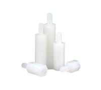 Espaciadores hexagonales de nailon macho-hembra, Espaciador de nailon PCB macho a hembra, 20 o 50 Uds., blanco y negro, M2 a M4, 5-50mm(White,M4x30-6mm (20pcs))