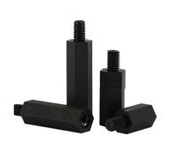 Espaciadores hexagonales de nailon macho-hembra, Espaciador de nailon PCB macho a hembra, rosca M2-M4 blanca y negra, 5-50mm, 20/50 Uds(Black,M3x5-6mm 50pcs)
