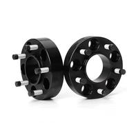 espaciadores rueda 2 piezas PCD 5x114,3 CB 64,1 mm adaptador espaciadores rueda aptos serie universal coches 15/20/25/30/40/45 mm M12x1,5 juego espaciadores(2PCS 25mm Black)
