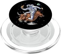 Espacio Astronauta Vaquero Montando Toro de Rodeo Western PopSockets PopGrip para MagSafe