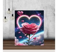 Espacio de amor Pintura Diamante Adultos Principiante,Bricolaje 5D Square Diamond Painting Kit Completo,diamond painting Manualidades Para Decoración de Hogar Pared Regalo 45x65cm